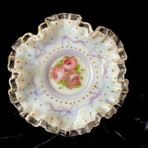 Fenton Silver Crest bonbon dish vintage Charelton